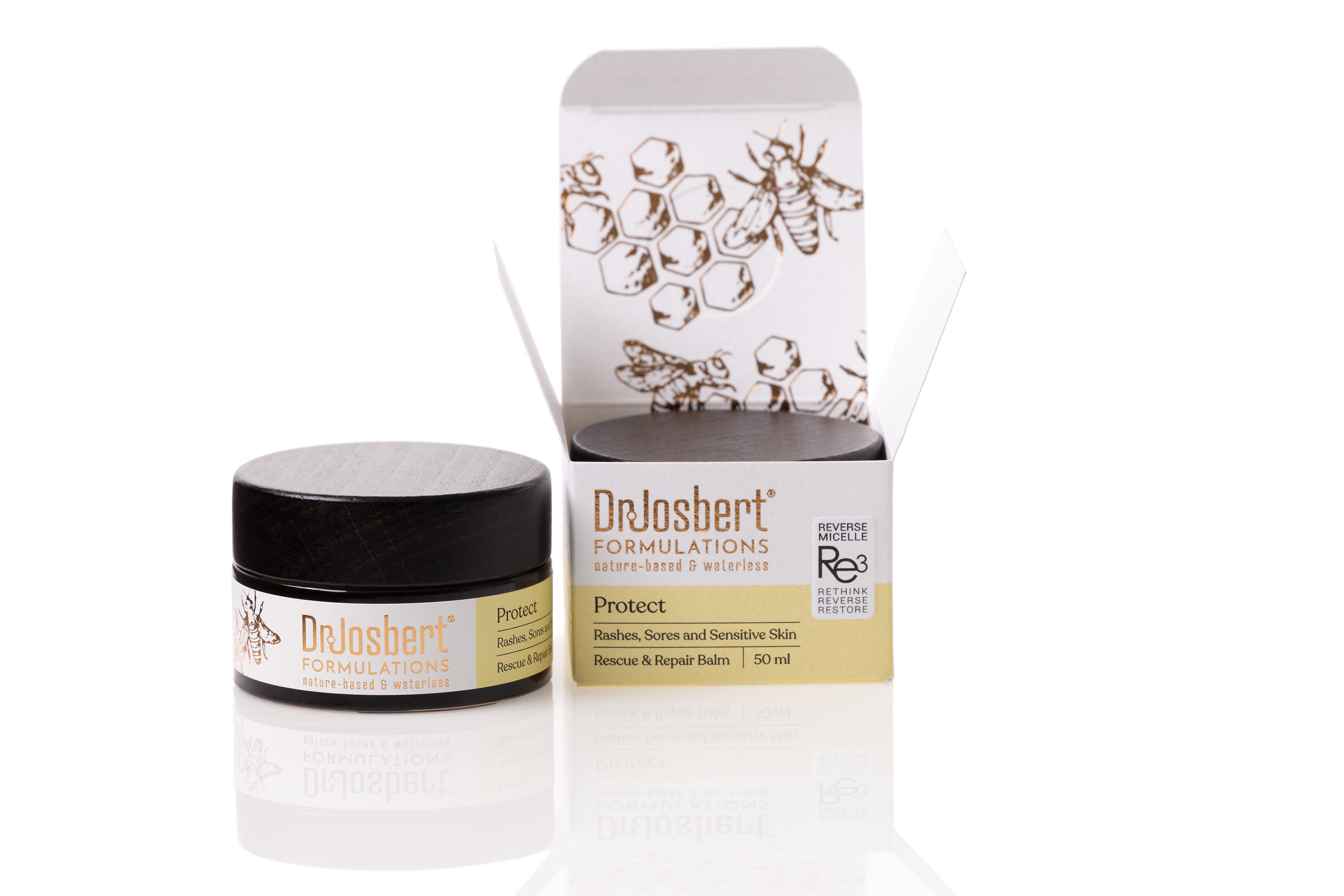 Waterless natural therapeutic balm with propolis health ingredients that soothes and protects rashes, sores and sensitive skin