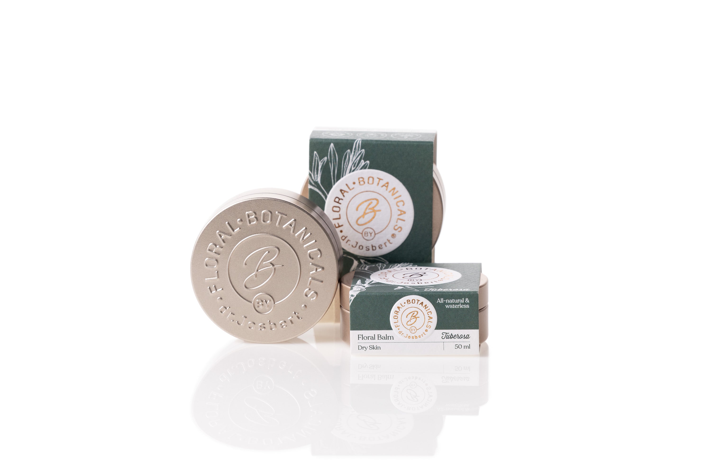 Waterless natural moisturizing for dry skin, made with floral wax from tuberose flowers, tropical butters and botanical oils