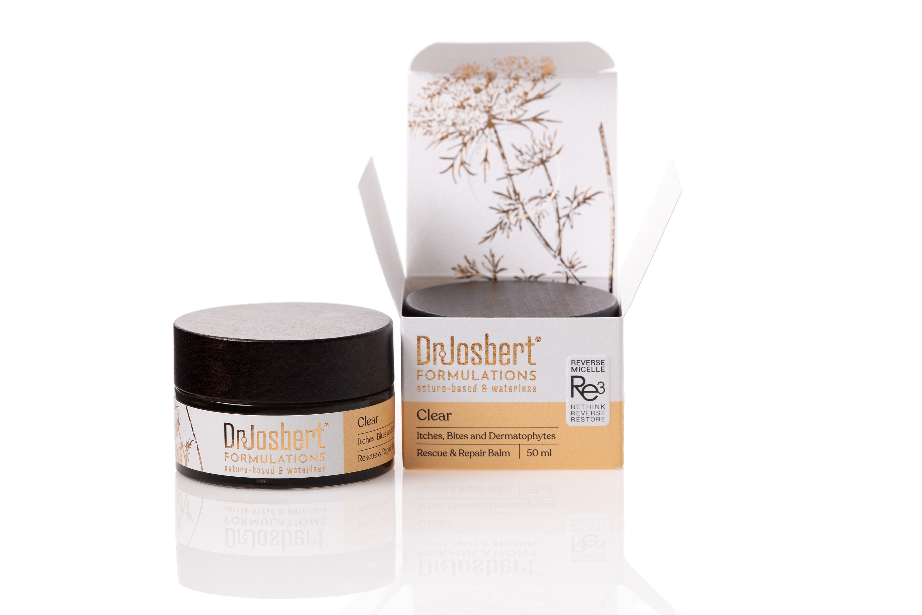 Waterless natural therapeutic balm with carrot root extract ingredients for feet and other body areas that heals and clears itches, bites and dermatophytes